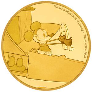 Niue / Gold Half Gram 2016 Mickey - Plane Crazy - obverse photo