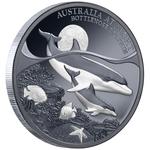 Silver Ounce 2025 Australia at Night - Bottlenose Dolphin: Photo Coin, Niue, Silver Ounce 2025 Australia at Night - Bottlenose Dolphin / thumbnail