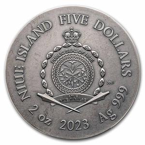 Niue / Silver Two Ounces 2023 Wildlife In the Moonlight - Brown Bear - obverse photo