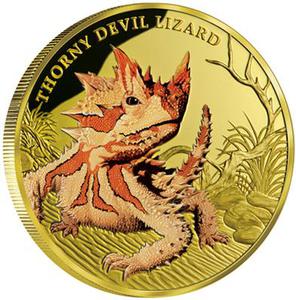 Niue / Gold Ounce 2015 Reptiles - Thorny Devil Lizard - reverse photo