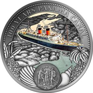 Niue / Silver Fifty Grams 2014 Panama Canal - reverse photo