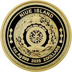 Niue / Silver Ounce 2025 Crypto Series - Bitcoin / Gold Plated - obverse photo