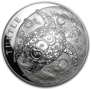 Niue / Silver Five Ounces 2014 Hawksbill Turtle - reverse photo