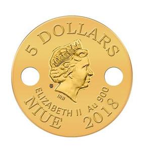 Niue / Five Dollars Gold 2018 Capricorn - obverse photo