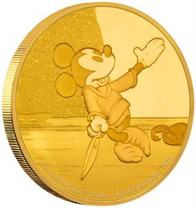 Niue / Gold Quarter Ounce 2016 Mickey - Brave Little Tailor - reverse photo