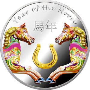 Niue / One Dollar Silver 2014 Year of the Horse - reverse photo