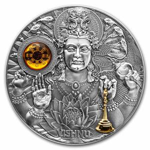 Niue / Silver Three Ounces 2023 Divine Faces of the Sun - Vishnu - reverse photo