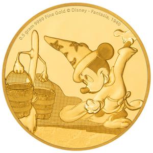 Niue / Gold Half Gram 2017 Mickey Mouse - Fantasia - reverse photo
