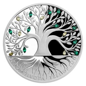 Niue / Silver Ounce 2020 Tree of Life, Crystal - reverse photo