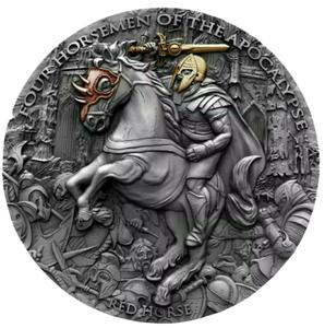 Niue / Silver Two Ounces 2019 Apocalypse - Red Horse - reverse photo