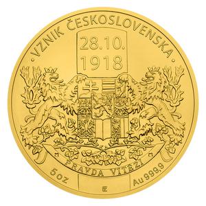 Niue / Gold Five Ounces 2018 Establishment of Czechoslovakia - reverse photo