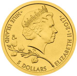 Niue / Gold Twenty-fifth Ounce 2017 Czech Lion - obverse photo