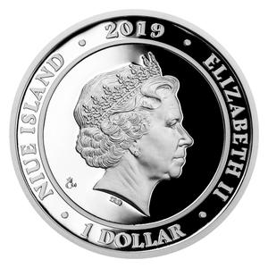 Niue / One Dollar Silver 2019 UFO Bratislava - obverse photo