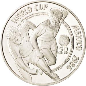 Niue / Fifty Dollars 1988 World Cup Mexico 1986 - reverse photo