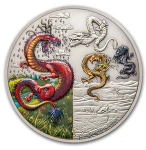 Niue / Silver Two Ounces 2019 The Four Dragons - reverse photo
