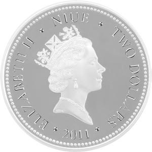 Niue / Silver Ounce 2012 Anne Geddes - Girl Baby Sleeping - obverse photo