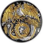 Silver Two Ounces 2025 Phoenix and Dragon: Photo Silver Two Ounces 2025 Phoenix and Dragon - Gold and Ruthenium / thumbnail