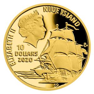 Niue / Gold Quarter Ounce 2020 James Cook - obverse photo