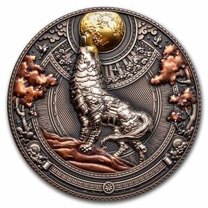 Niue / Silver Two Ounces 2023 Steampunk - Metal Wolf - reverse photo