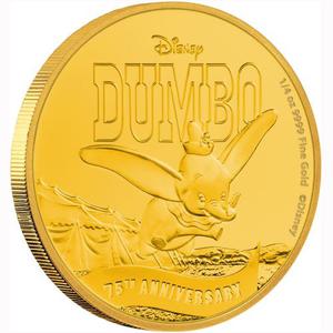 Niue / Gold Quarter Ounce 2016 Dumbo - reverse photo
