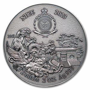 Niue / Silver Two Ounces 2023 Shaolin Kung Fu Leopard - obverse photo