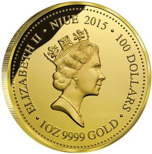 Niue / Gold Ounce 2015 Reptiles - Thorny Devil Lizard - obverse photo