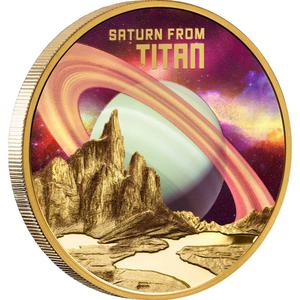 Niue / Gold Ounce 2025 Saturn from Titan - reverse photo