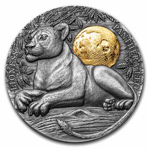 Niue / Silver Two Ounces 2021 Wildlife In the Moonlight - Lioness - reverse photo