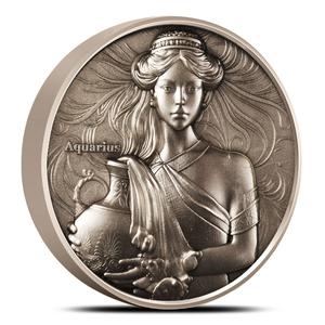 Niue / Silver Five Ounces 2024 Aquarius - reverse photo