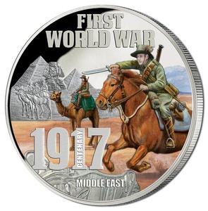 Niue / Silver Five Ounces 2017 World War I - Middle East - reverse photo