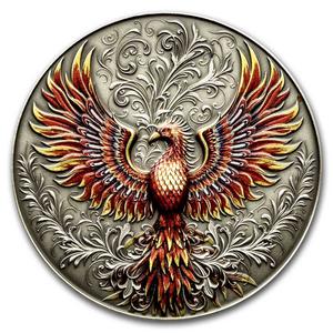 Niue / Silver Ounce 2023 Phoenix, Coloured - reverse photo