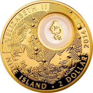 Niue / Silver Ounce 2014 Gold Fish - obverse photo