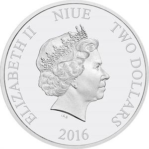 Niue / Silver Ounce 2016 Kings of the Continents - Grizzly Bear - obverse photo