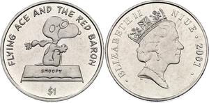 Niue / One Dollar 2001 Snoopy - obverse photo