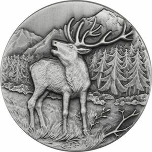 Niue / Silver Ounce 2015 Swiss Wildlife - Red Deer - reverse photo