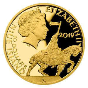 Niue / Gold Quarter Ounce 2019 Karel Kryl - Protest Song - obverse photo