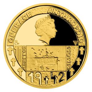 Niue / Gold Quarter Ounce 2022 Lidice and Ležáky - obverse photo