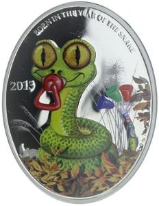 Niue / Silver Ounce 2013 Year of the Snake - Baby Snake - reverse photo