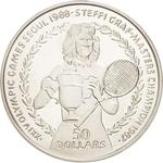 Fifty Dollars 1988 Steffi Graf: Photo Coin, Niue, Fifty Dollars 1988 Steffi Graf / thumbnail