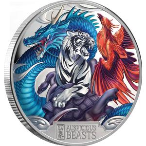Niue / Silver Five Ounces 2025 Auspicious Beasts - reverse photo