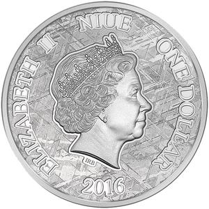 Niue / Silver Ounce 2016 Muonionalusta Meteorite - obverse photo