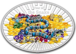 Niue / Silver Ounce 2013 Year of the Snake - Lucky Oval - reverse photo