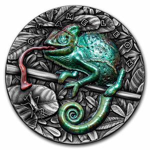 Niue / Silver Three Ounces 2021 Amazing Animals - Chameleon - reverse photo