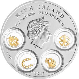 Niue / Five Dollars Silver 2017 Good Luck Charms - obverse photo