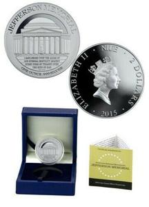 Niue / Silver Ounce 2015 Jefferson Memorial - obverse photo