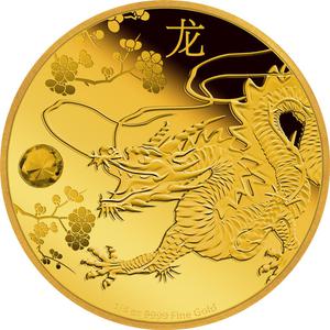 Niue / Gold Quarter Ounce 2016 Feng Shui - Dragon - obverse photo