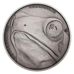 Niue / Silver Ounce 2019 Animal Champions - Golden Poison Frog - reverse photo
