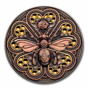 Niue / Silver Two Ounces 2023 Steampunk - Metal Bee - reverse photo