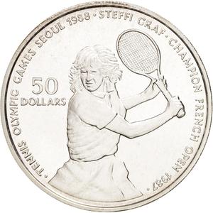 Niue / Fifty Dollars 1987 Steffi Graf - reverse photo