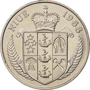 Niue / Five Dollars 1988 Franz Beckenbauer - obverse photo